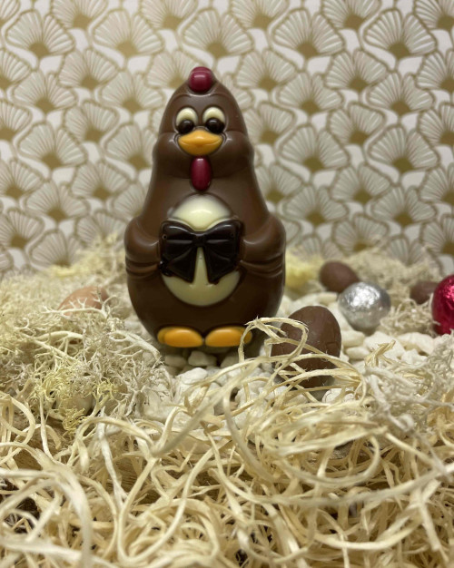 Moulage poule chocolat lait 55 Grs