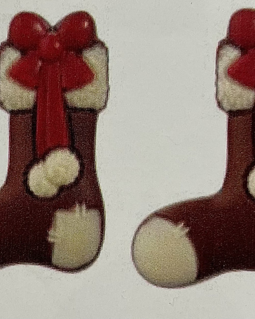 chaussettes de noël chocolat au lait plats