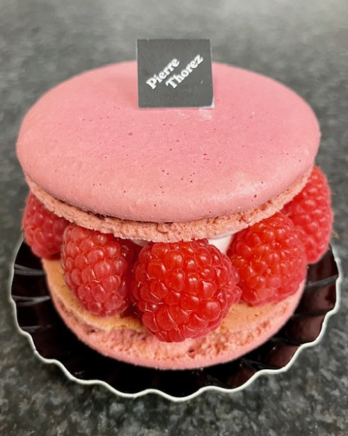 le macaron framboise végé