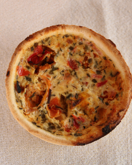 Quiche individuelle poulet légumes